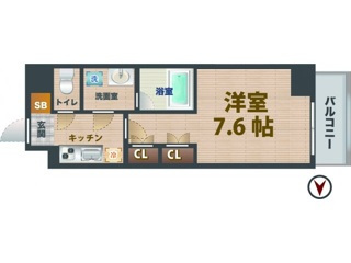 【間取り】 | セジョリ鷺宮 | 1Kのお部屋です。