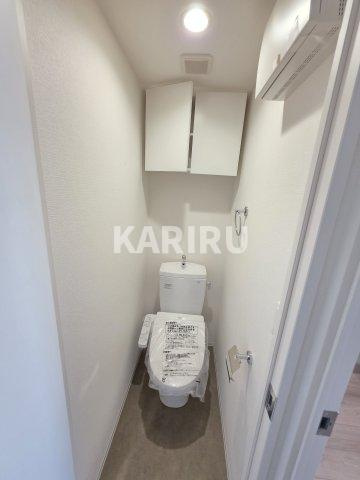 セレニテ蒲生四丁目駅前アリエのトイレ|階数・部屋によってカラーパターン違い（カームブルー・ヘリンボーン・マーブルグレー）