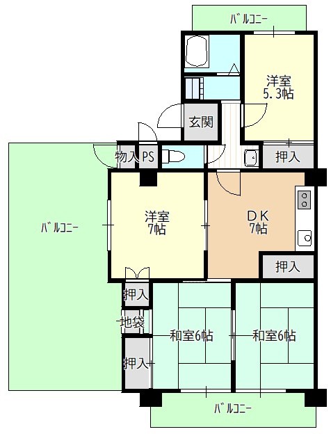 岡嶋グリーンハイツの間取り