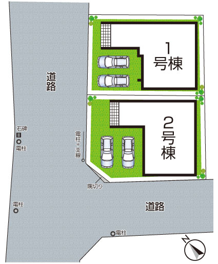 ◆堺市堺区老松町　新築一戸建ての区画図|全2区画