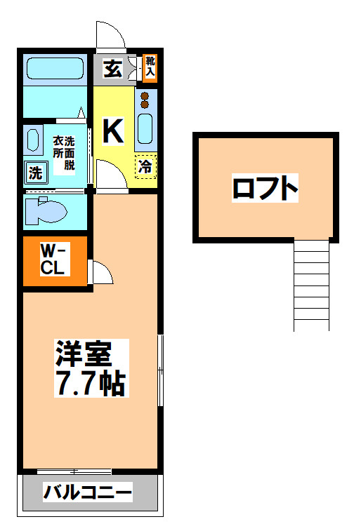 国分寺市東元町１丁目のアパートの間取り
