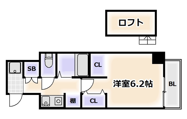 【間取り】 | エルミタージュ難波南Ⅶ