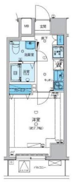 リヴシティ大森町の間取り|洋室7.7帖バストイレ別独立洗面台の使いやすい間取り　Wi-Fi対応のインターネット無料