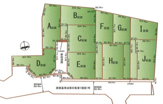 【区画図】 | 【仲介手数料無料！！】府中市日新町2丁目　建築条件付き売地（全10区画）D区画　4081万円