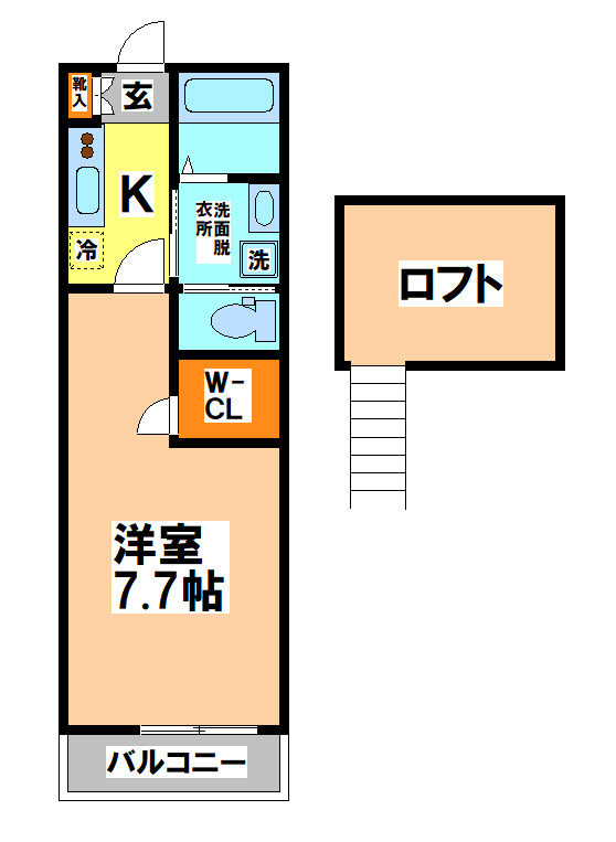 国分寺市東元町１丁目のアパートの間取り