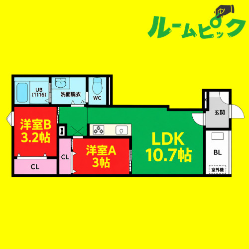 REGALEST伝馬町南　名古屋市賃貸　仲介手数料無料の間取り
