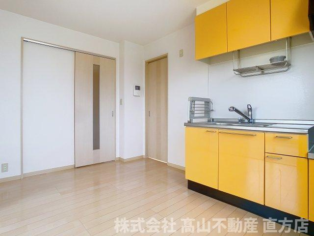 デューク沼口Ｄ棟の居間・リビング|キッチンの色は部屋によって異なります。