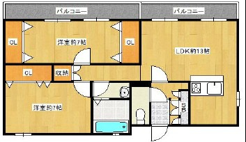 清水丘ホワイトハウスの間取り