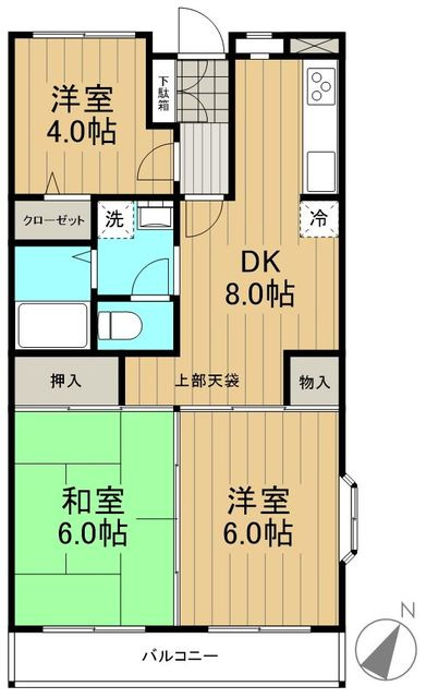マンションカネマツＢ棟の間取り