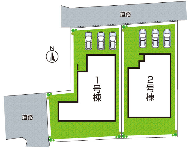 ●31(土)1(日)3(祝)現地案内可能！　奈良市六条　第4期　新築一戸建ての区画図|全2区画