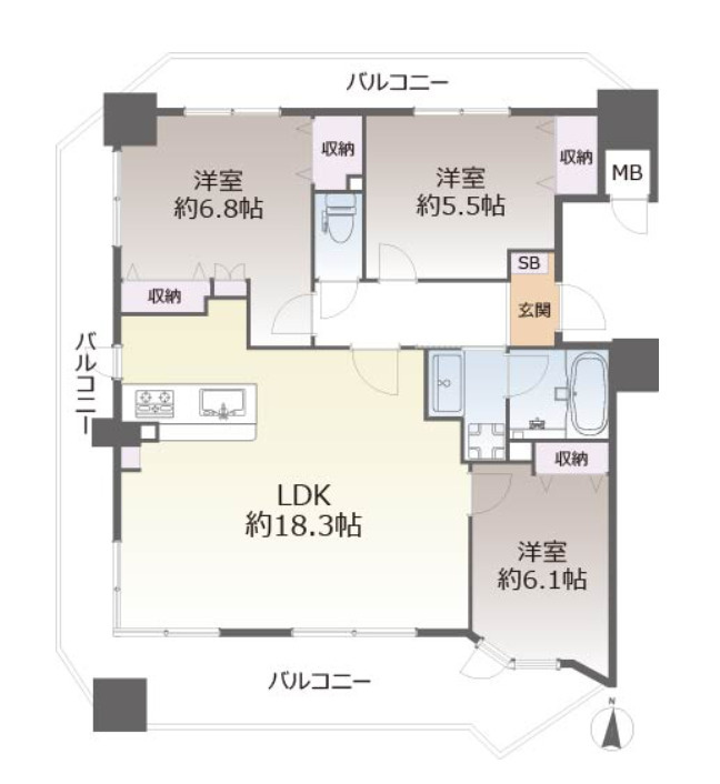 クレスタ梅田EASTアヴァンツィオの間取り