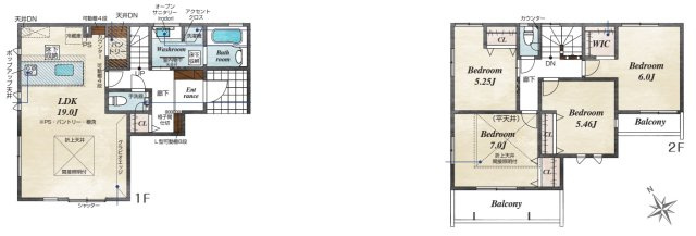 栗東市綣　新築一戸建ての間取り|1号地