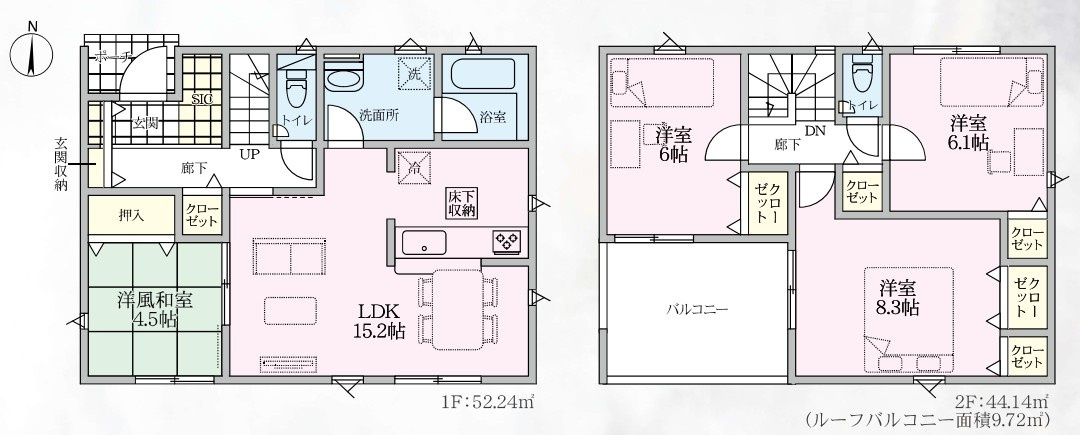 Cradle garden　行田市谷郷第6の間取り|図面と現況が異なる場合、現況を優先とします。