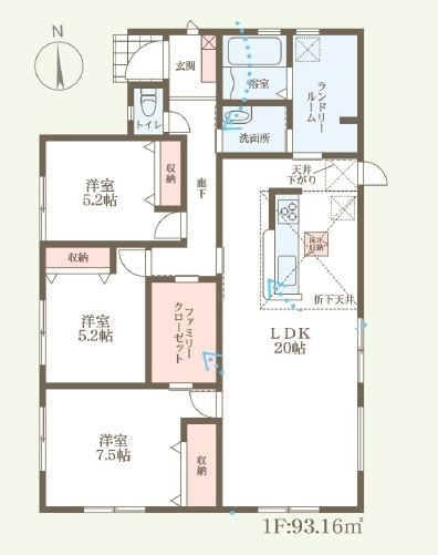 ●奈良市六条　第4期　新築一戸建ての間取り|2号地