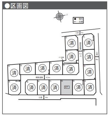 ピュアガーデン見沼区中川7期の区画図