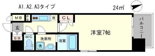 エスリード大阪城公園の間取り