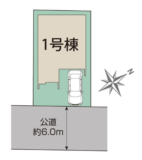 小田原市寿町1丁目　新築戸建　全1棟1号棟の区画図
