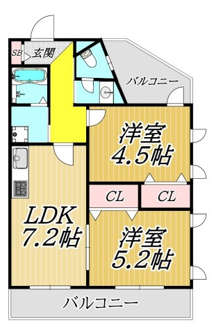 メインステージ武庫之荘の間取り