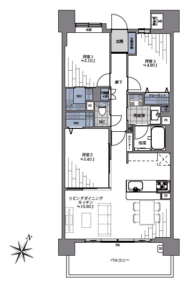 コスモシティガーデンズ東京イーストの間取り