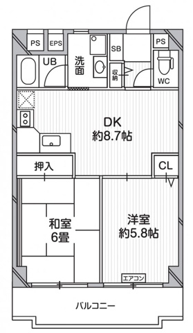 小平市喜平町１丁目の賃貸マンションの間取り