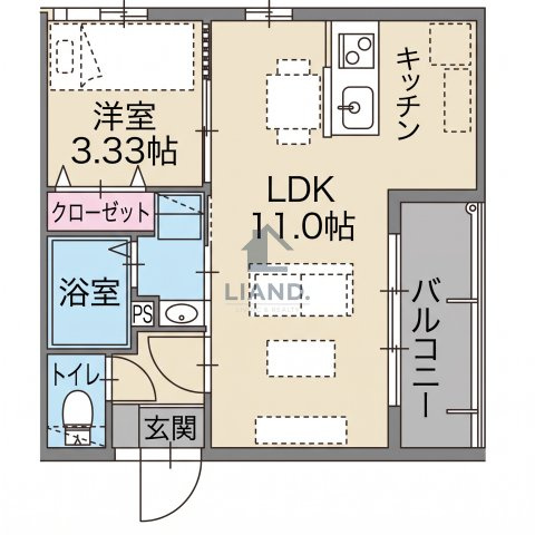 ラクラス南福岡south　那珂南小学校区の間取り|Alivis南福岡south