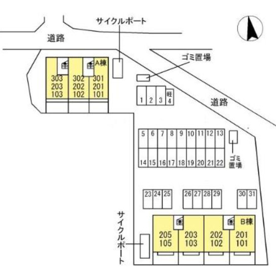 NAGISA　A棟の区画図
