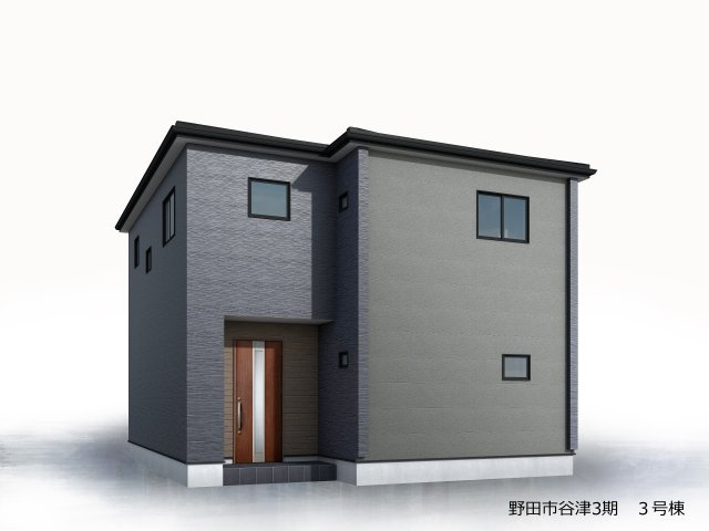 野田市谷津3期　新築戸建　3号棟の外観パース|2026年11月下旬完成予定です(^^)/お気軽にお問い合わせください♪♪