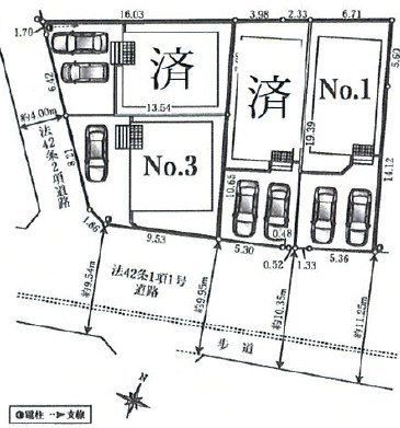 《仲介手数料金半額》川越市寺尾第17　全4棟　3号棟の区画図