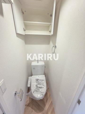 セレニテ蒲生四丁目駅前アリエのトイレ|階数・部屋によってカラーパターン有（カームブルー・ヘリンボーン・マーブルグレー）