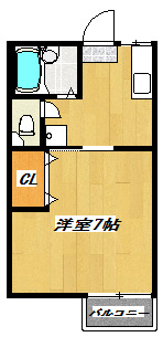 ヤマカハウスの間取り|最上階の角部屋です。