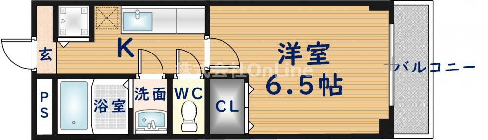 東大阪市源氏ケ丘の賃貸マンションの間取り