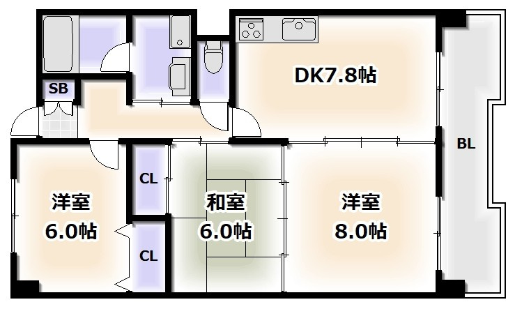 Saint Glay Abiko(旧ボナール辻川)の間取り