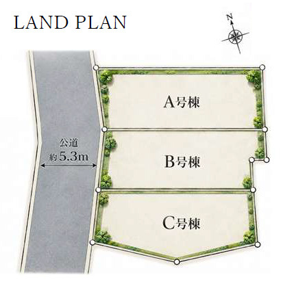 中野区中央2丁目　利便性×機能性　建物36坪超～　限定3棟の区画図