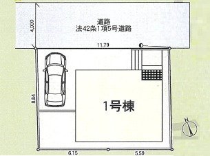 小田原市早川第8　新築戸建　全1棟1号棟の区画図