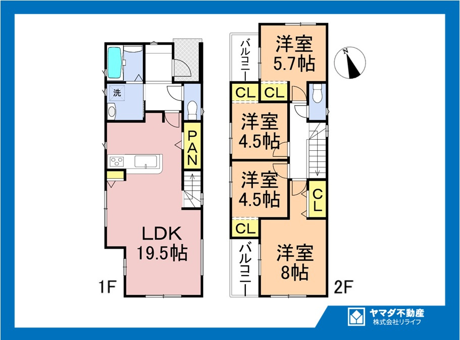 ファーストタウン　一宮市第1羽衣　全2区画分譲の間取り|■2号棟　■ヤマダ不動産　株式会社リライフ　
■夢のマイホーム購入をフルサポートします！