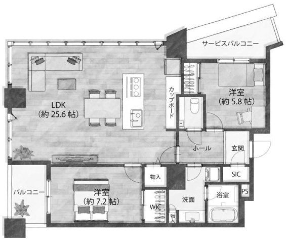 ザ・タワー大阪の間取り