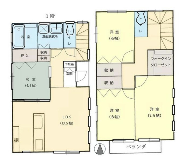 【間取り】 | 東松山市松本町1丁目　中古戸建　