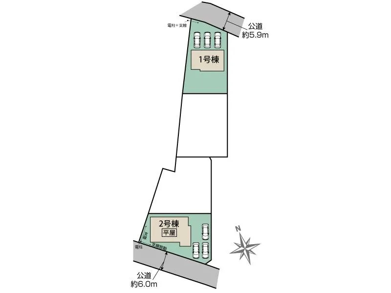 [新築住宅] 本庄市東台5丁目 全2棟の区画図