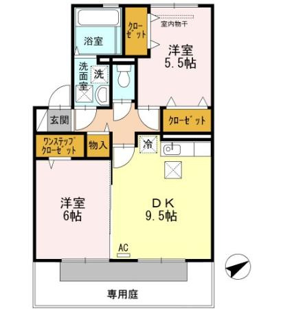 スターパレス下松 ヘラクレス館の間取り ☆2DK・53.48㎡の間取り♪