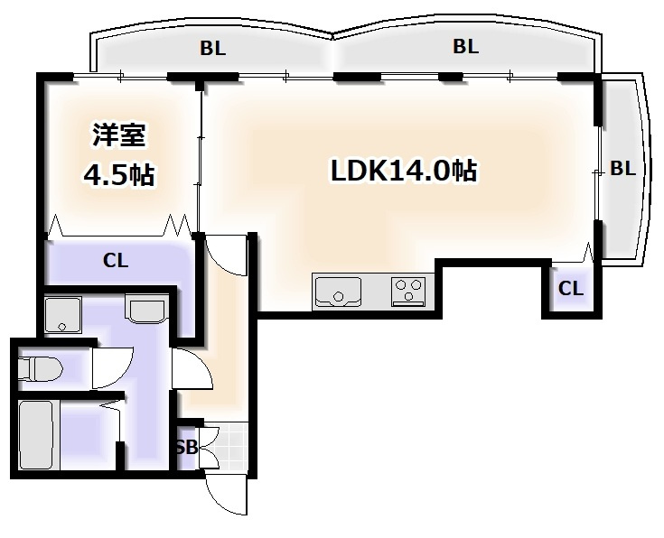 シャトー長居の間取り