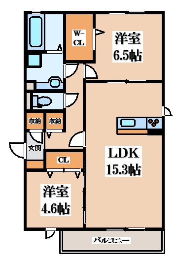 【間取り】 | シュロス若江Ⅱ