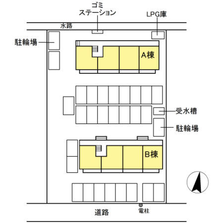 Comodo Gione B棟の区画図