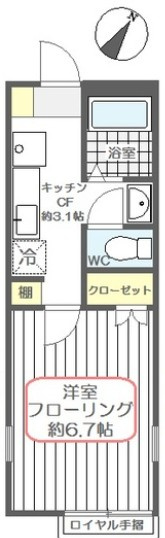 足立区中川３丁目のアパートの間取り