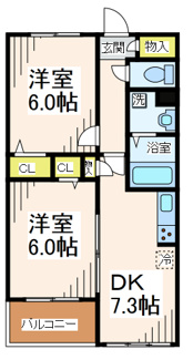 【間取り】 | クレールコート芦花公園