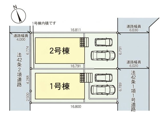 [新築住宅] 北本市宮内 第3 全2棟の区画図