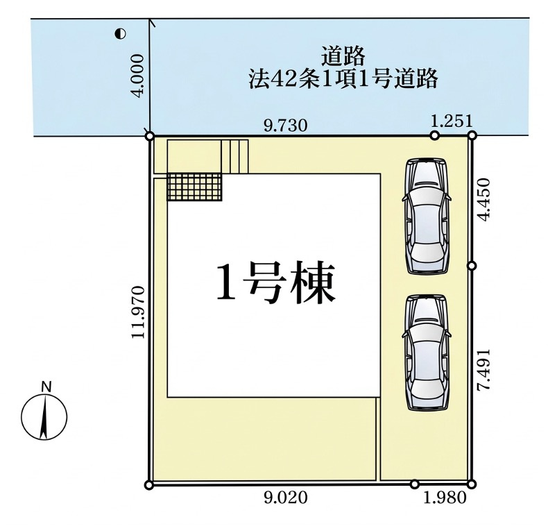 [新築住宅] 鴻巣市堤町 第2 全1棟の区画図