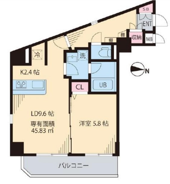 三鷹市下連雀４丁目の賃貸マンションの間取り