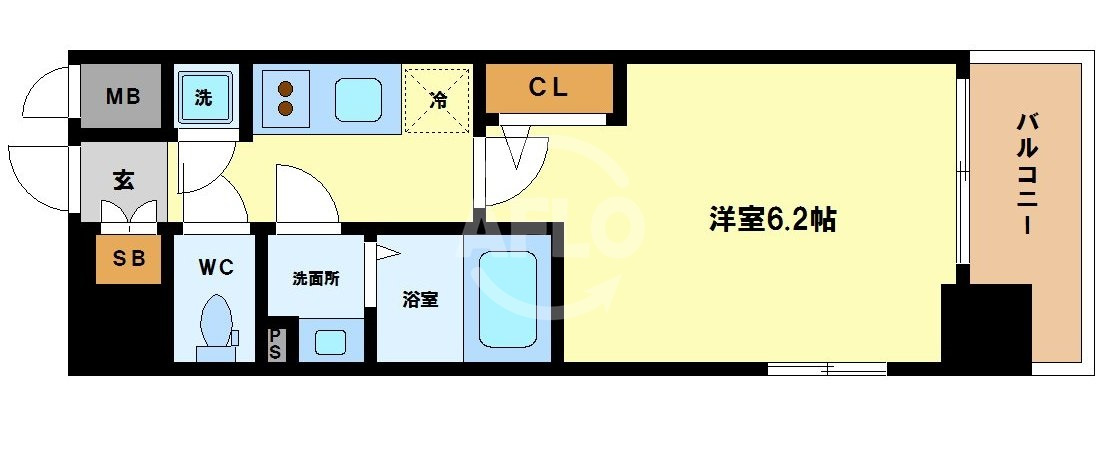 エスリード江戸堀の間取り|エスリード江戸堀　開放感のある間取り