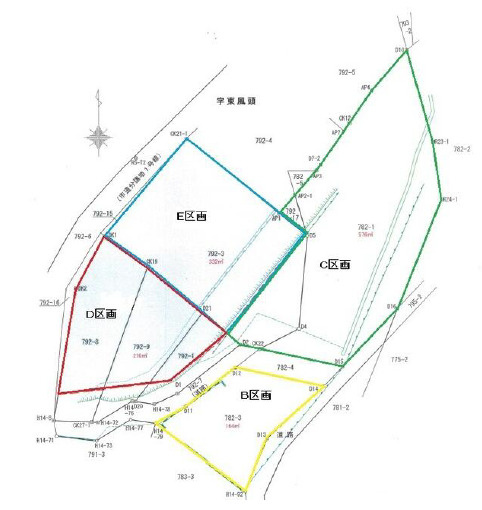 千葉県富津市湊　分譲地の区画図