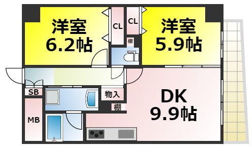 【間取り】 | ルーチェ桜川 仲介手数料無料